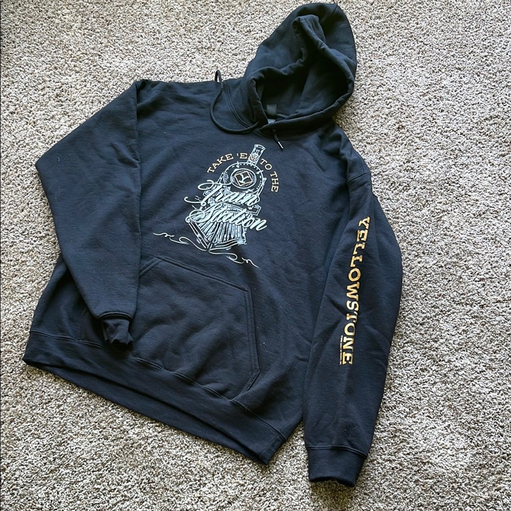 Yellow Stone Black Hoodie